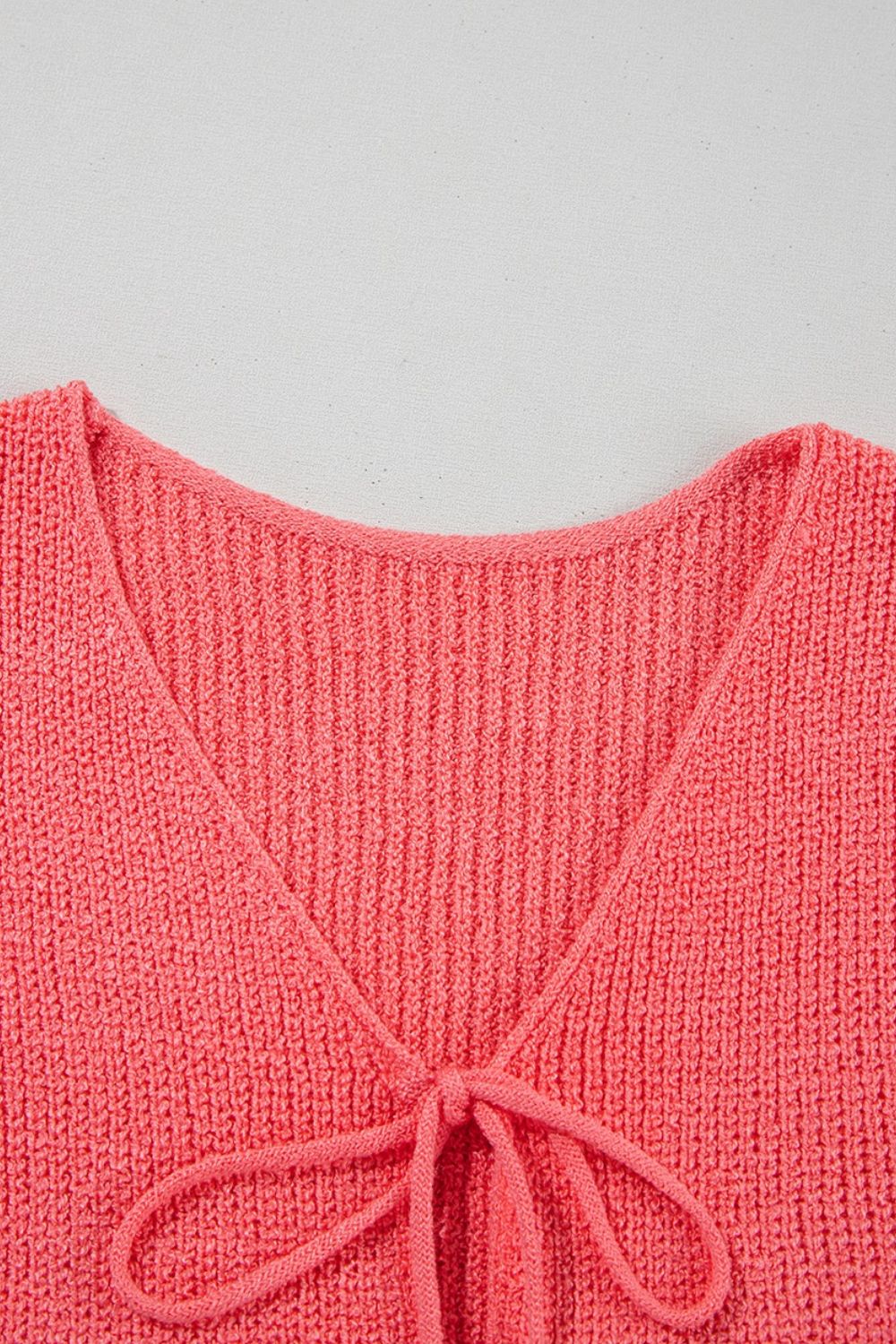 Double Tie V Neck Sweater Vest