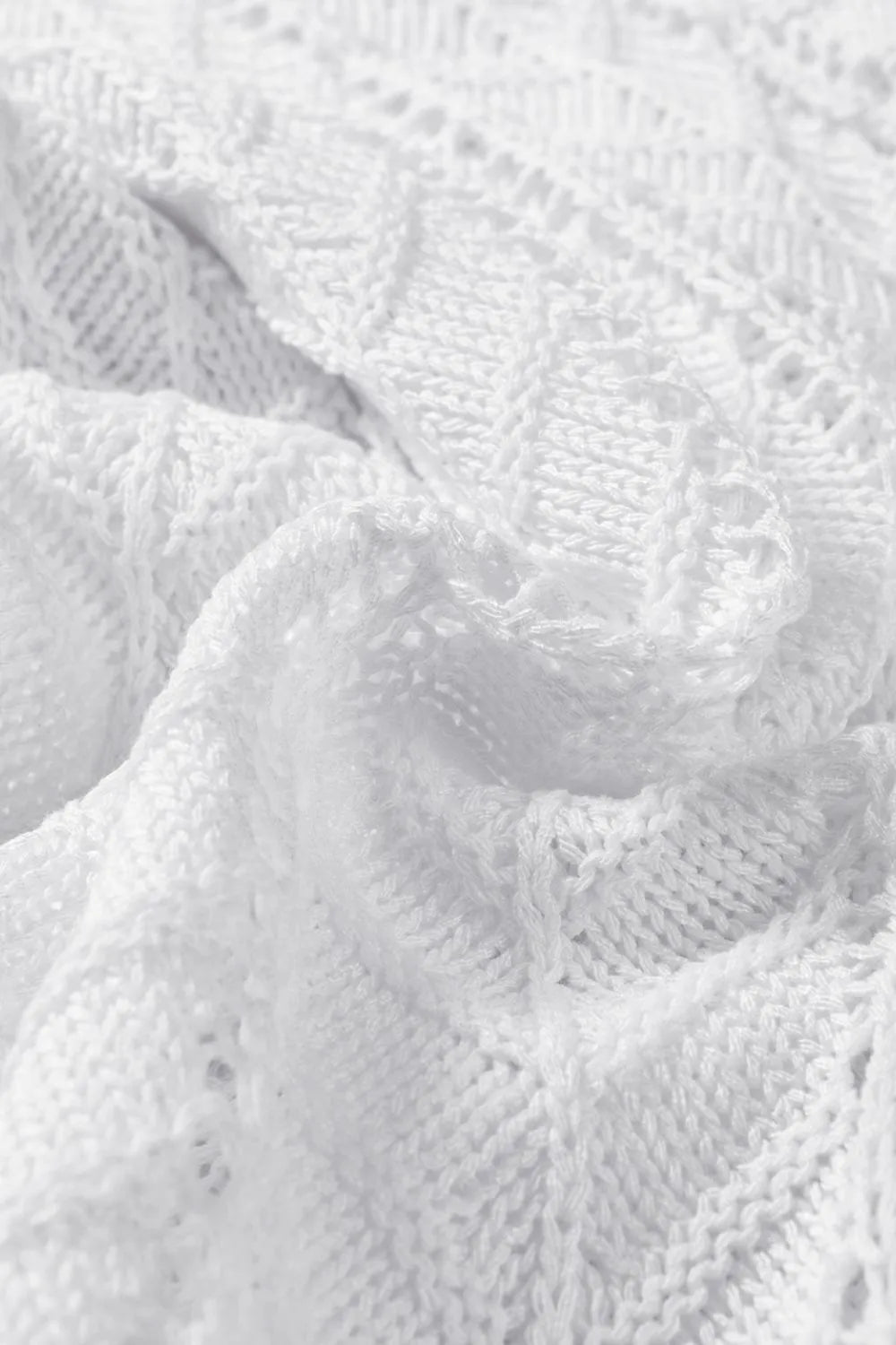 Tie Straps Wave Stripes Textured Eyelet Knitted Vest