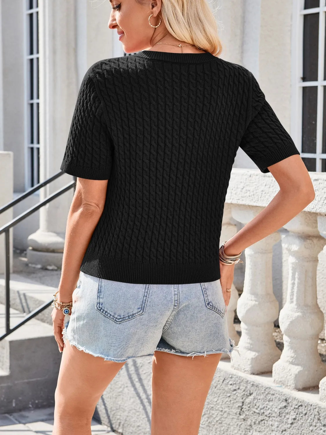 Button Up Short Sleeve Cardigan