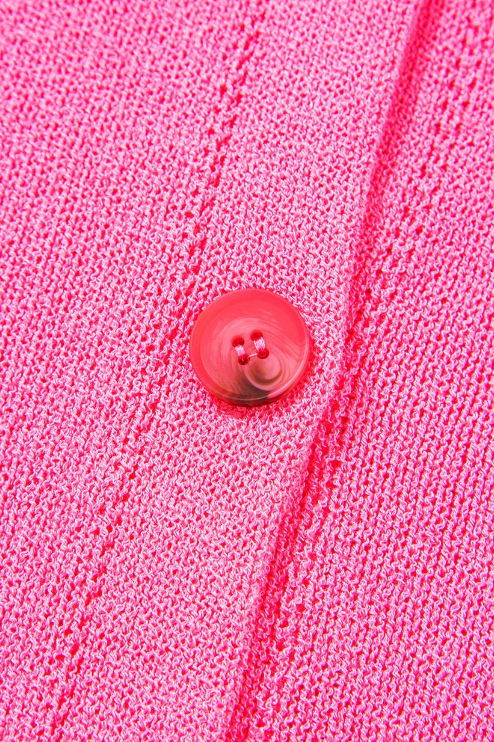 Distressed Hem Cap Sleeve Button Front Sweater