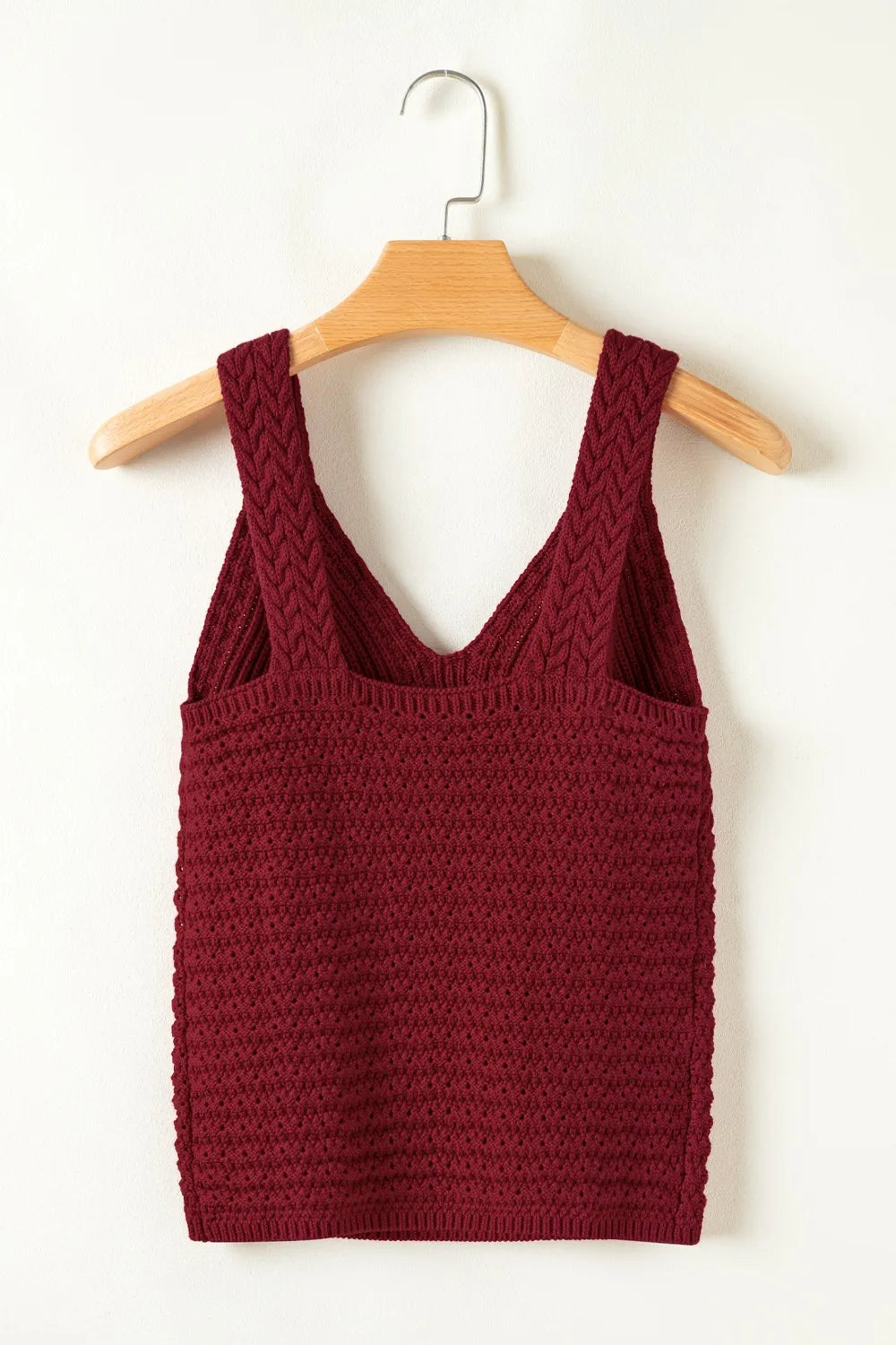 Cable Knit Pointelle Slim Fit V Neck Sweater Vest