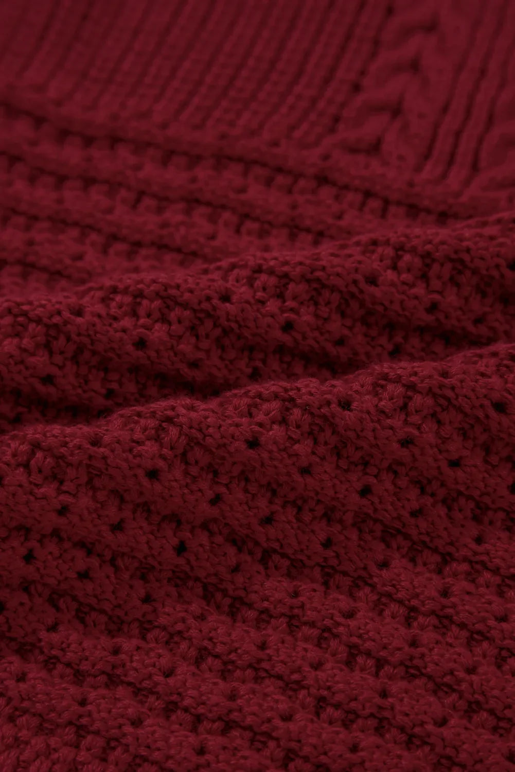 Cable Knit Pointelle Slim Fit V Neck Sweater Vest